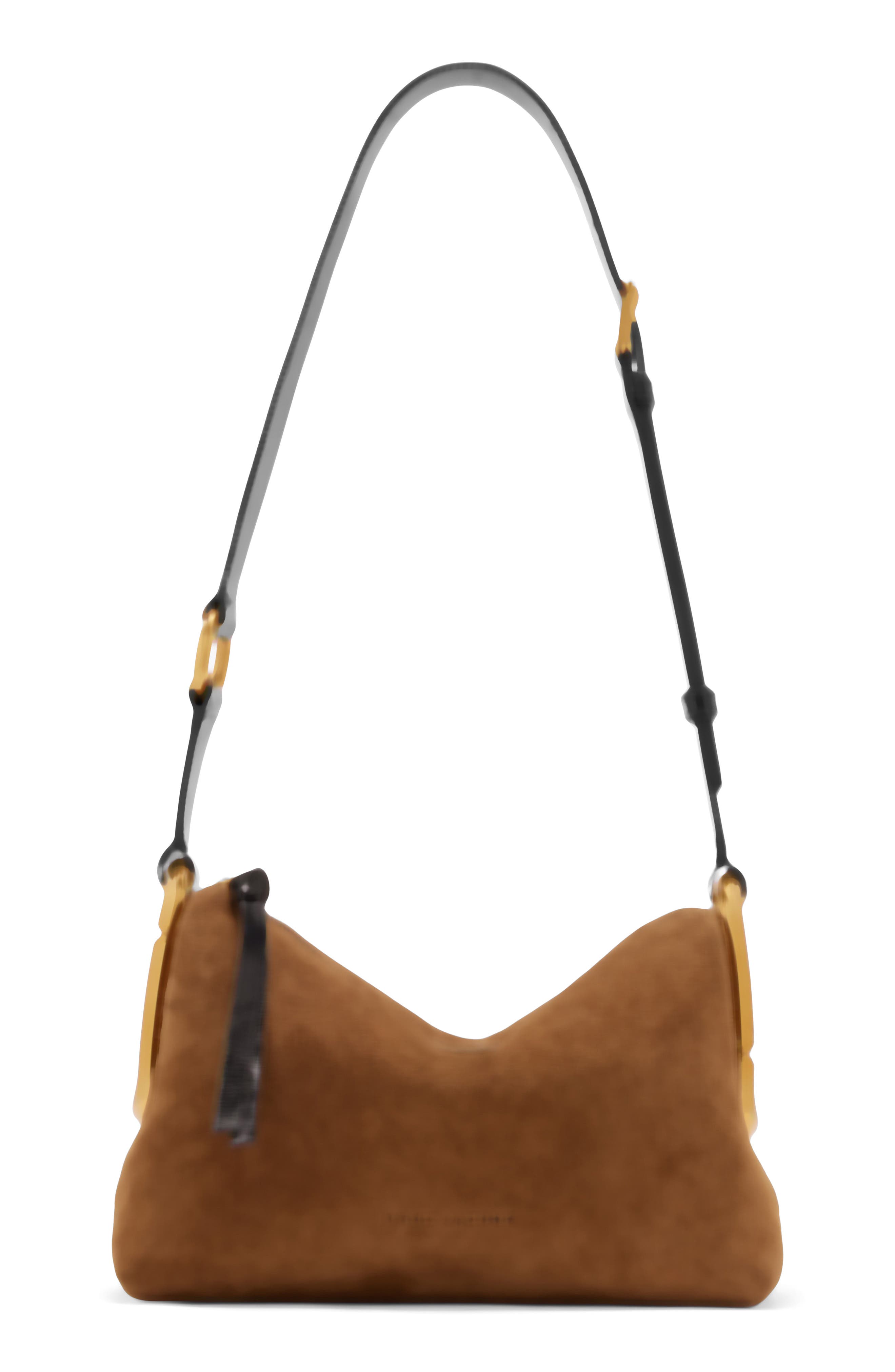 Scene Medium Crinkled Leather Shoulder Bag, Main, color, COPPER