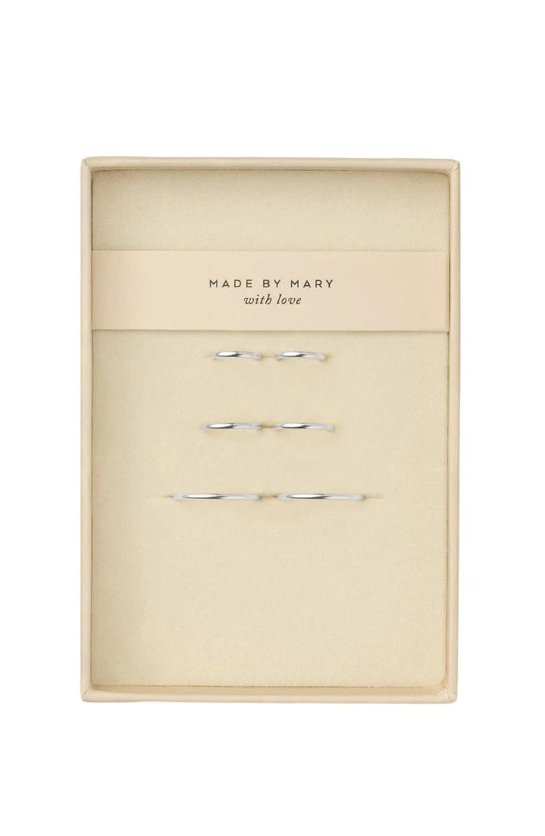 MADE BY MARY Live In Hoops Trio Set, Main, color, Silver