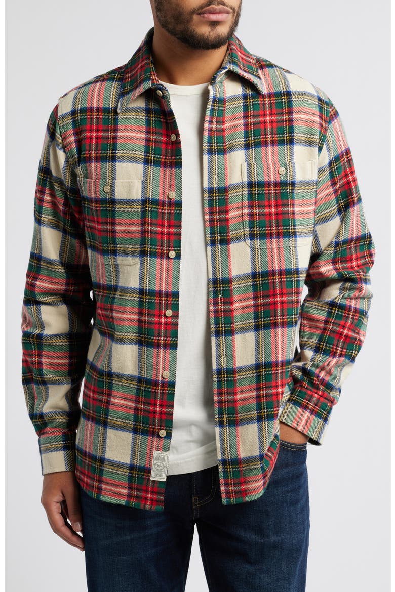 Two-Pocket Long Sleeve Flannel Button-Up Shirt, Main, color, WHITE SPRUCE