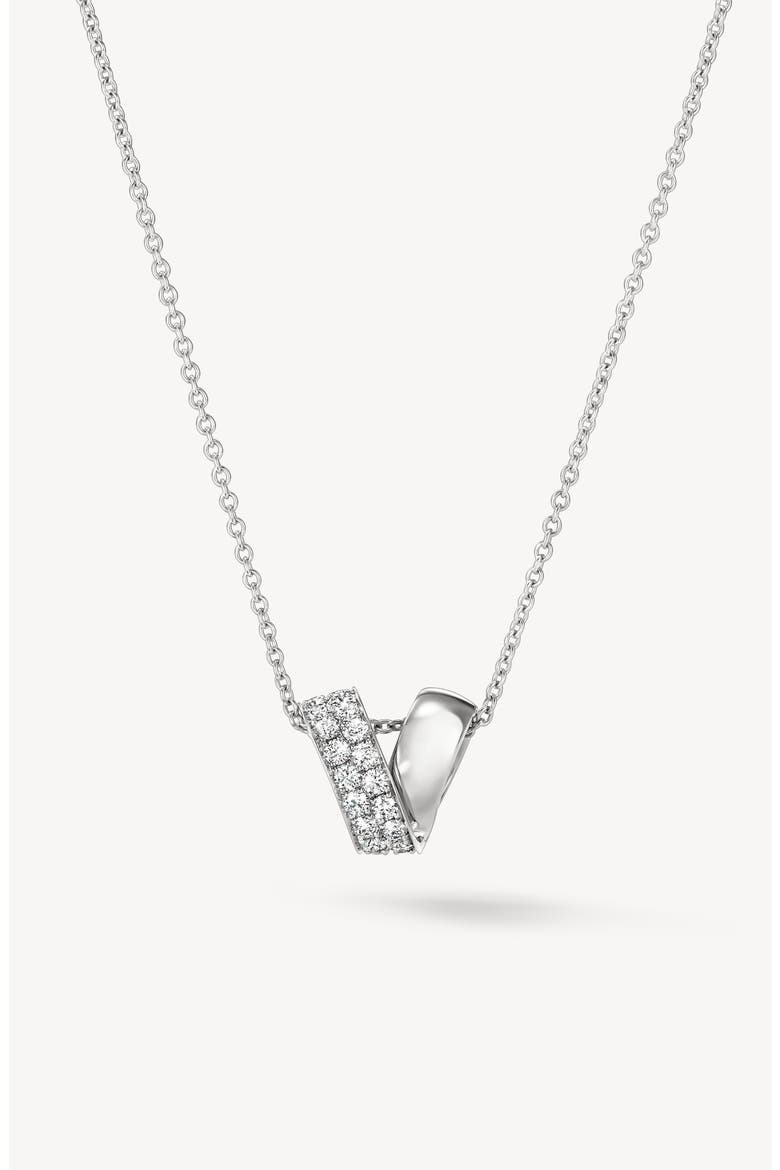 INSIDE/OUT Multi-Wear Rondel 18K Gold Diamond Pendant Necklace, 0.40ct., Alternate, color, WHITE GOLD