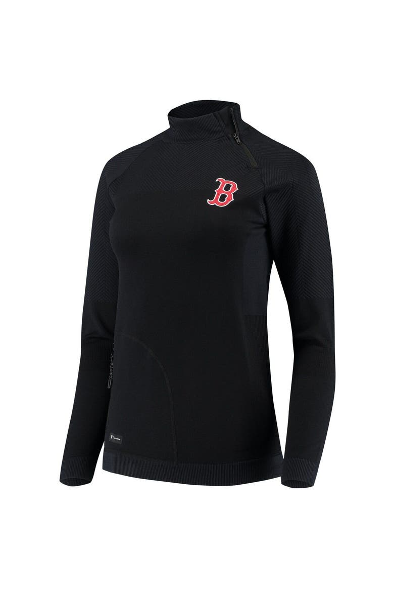 Women's Levelwear Navy Boston Red Sox Verse Asymmetrical Tri-Blend Quarter-Zip Jacket, Alternate, color, Navy