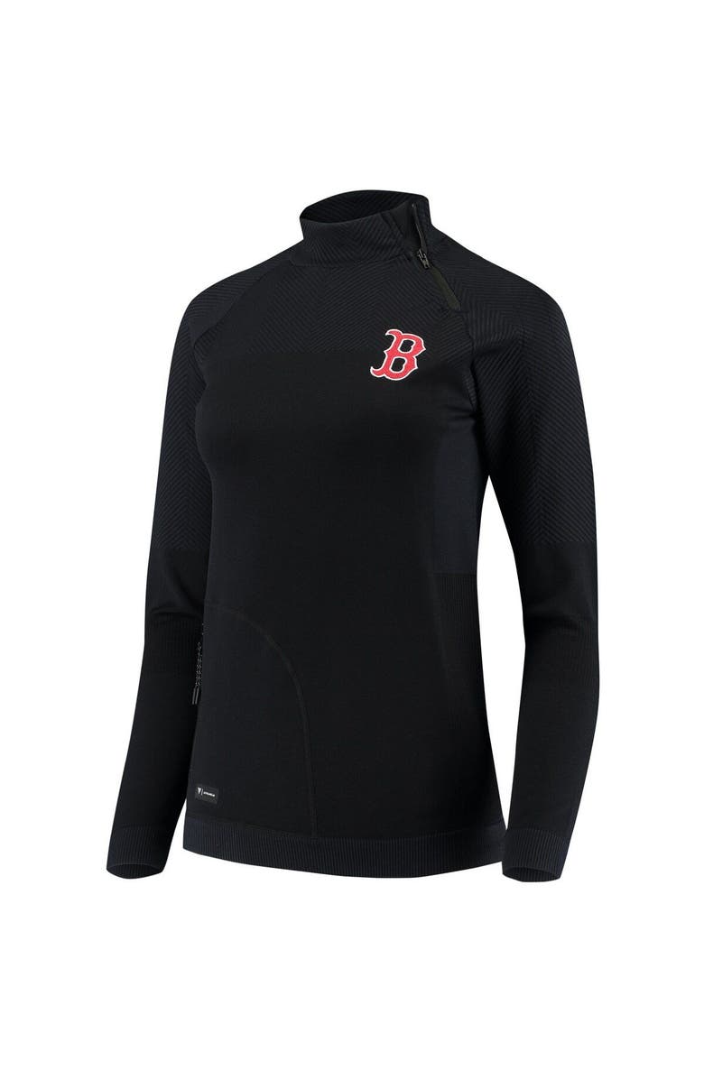 LEVELWEAR Women's Levelwear Navy Boston Red Sox Verse Asymmetrical Tri-Blend Quarter-Zip Jacket, Alternate, color, 