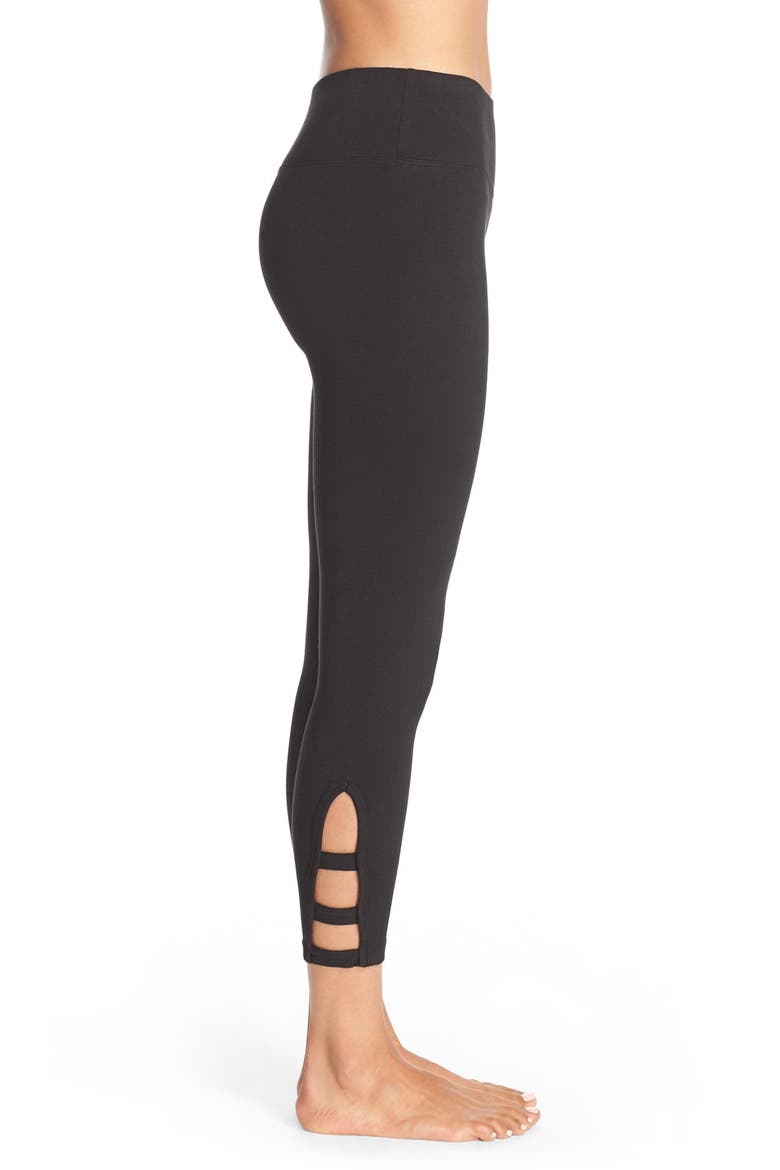 Cutout Ankle Leggings, Alternate, color, BLACK