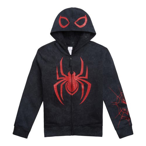Marvel Spider-Man Cosplay Zip-Up Hoodie in Miles Morales Gray 