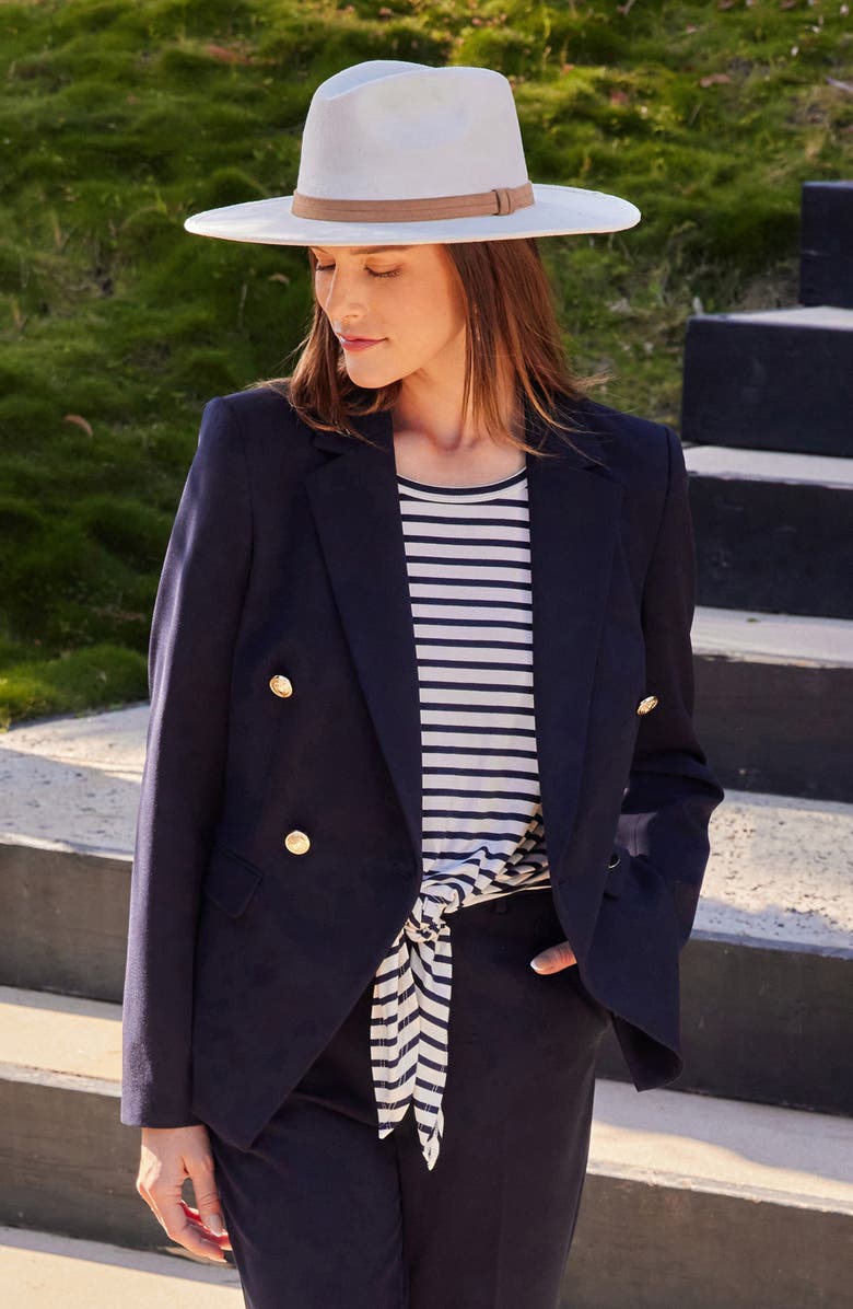 Karen Kane Double Breasted Blazer, Alternate, color, Black