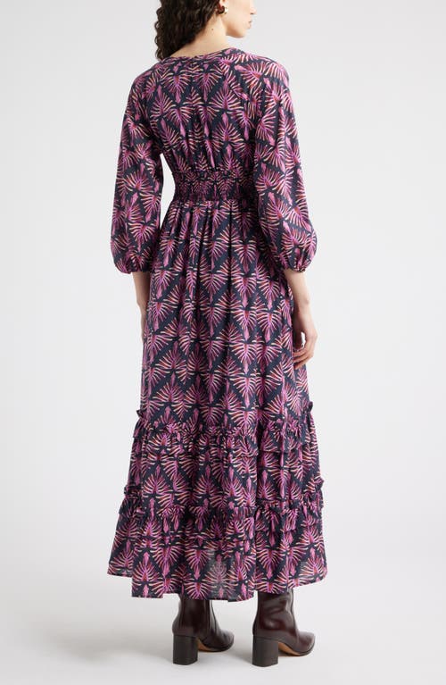 Chelsea28 Tiered Ruffle Long Sleeve Maxi Dress In Purple
