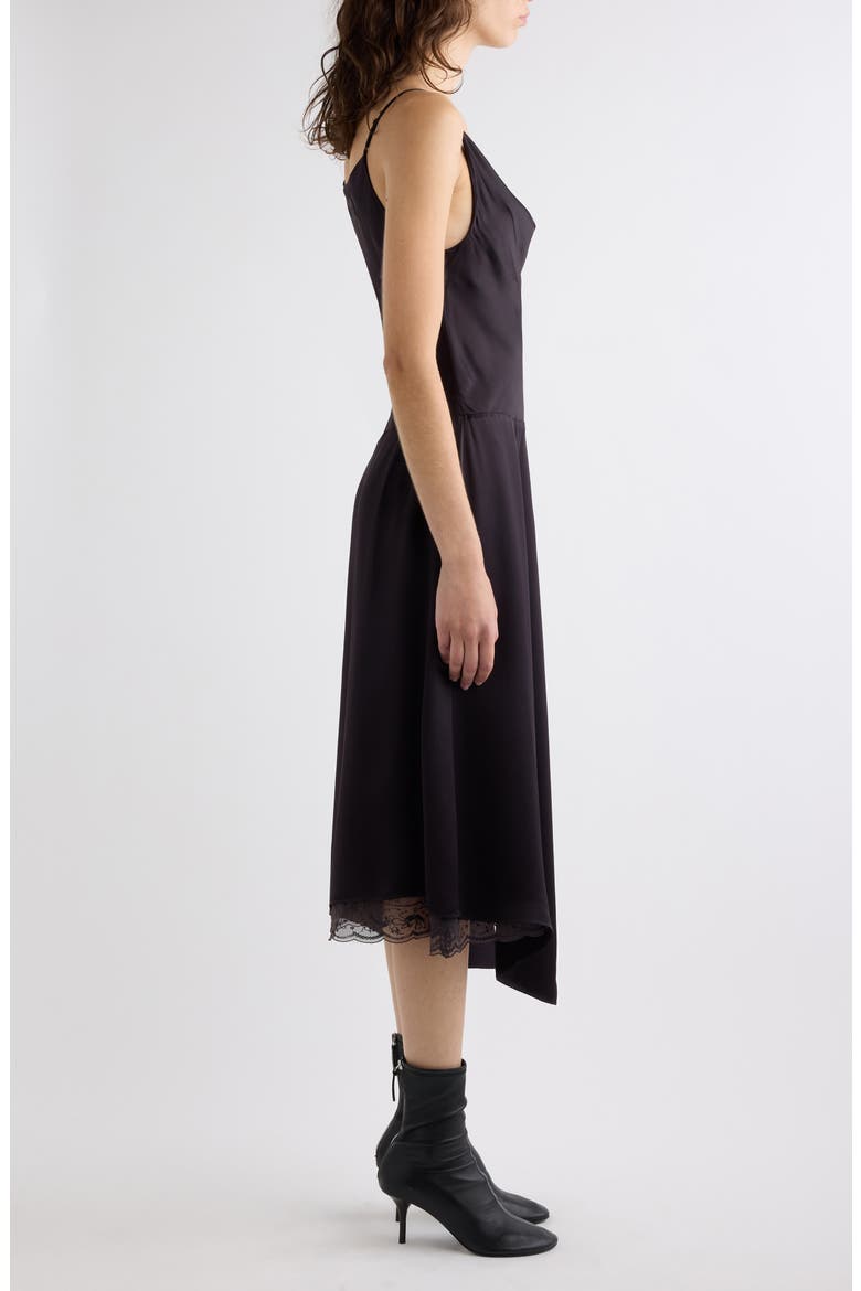 Dinouka Satin Midi Dress, Alternate, color, DARK BROWN