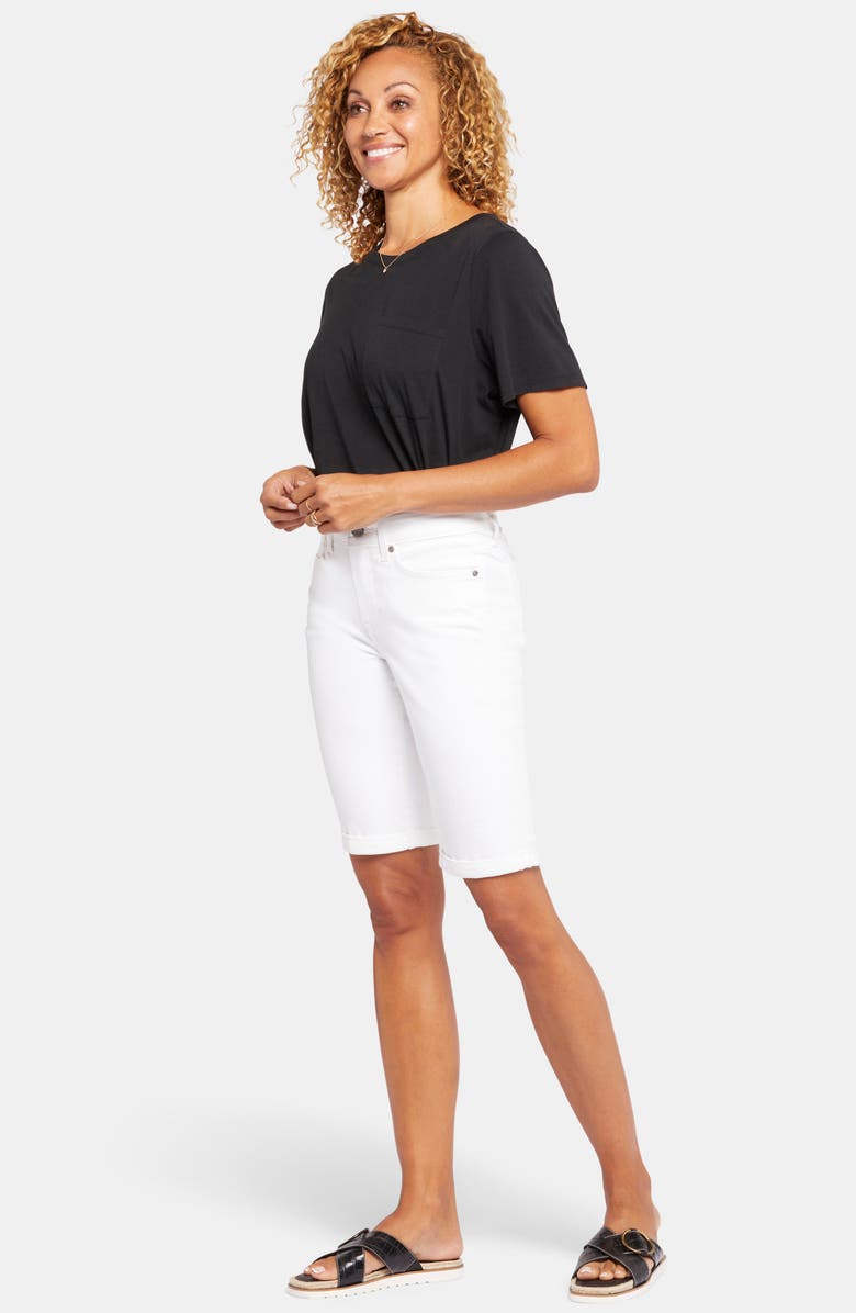 NYDJ Briella Roll Cuff Denim Bermuda Shorts, Alternate, color, Optic White