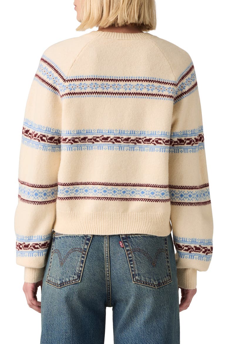 Jolie Fair Isle Crewneck Sweater, Alternate, color, CORALIE FAIRISLE V7 EGRET