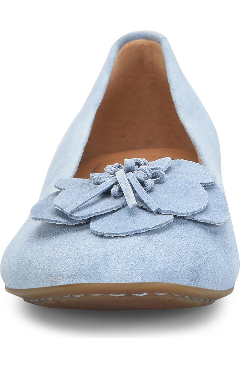 Børn Petula Flower Embellished Flat, Alternate, color, Light Blue Suede