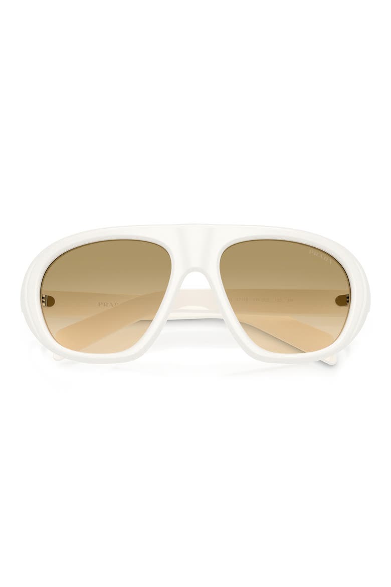 57mm Irregular Sunglasses, Alternate, color, TALC / YELLOW GRADIENT BROWN