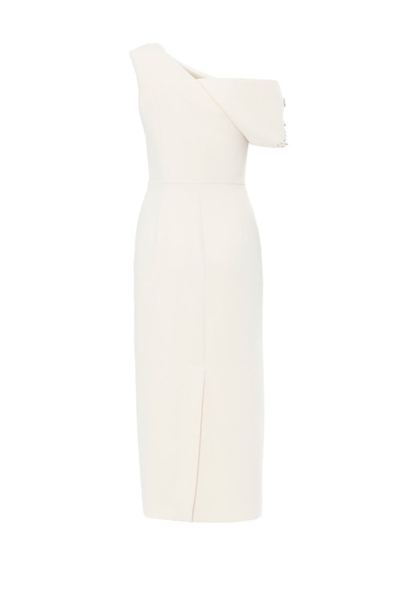 Beaded Embellished One-Shoulder Maxi Dress, Alternate, color, Beige