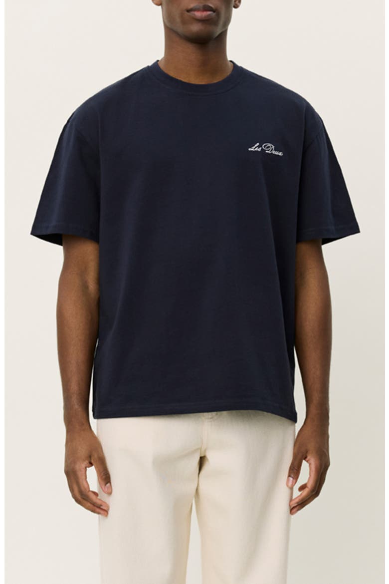 Organic Cotton Graphic T-Shirt, Main, color, DARK NAVY/ WHITE