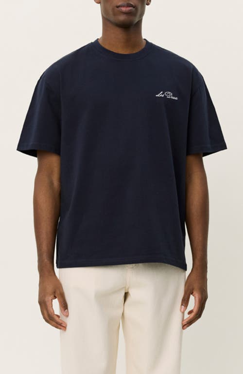 Les Deux Organic Cotton Graphic T-shirt In Blue