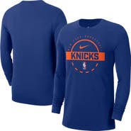 Nike Men's Nike  Blue New York Knicks Authentic Long Sleeve Practice T-Shirt