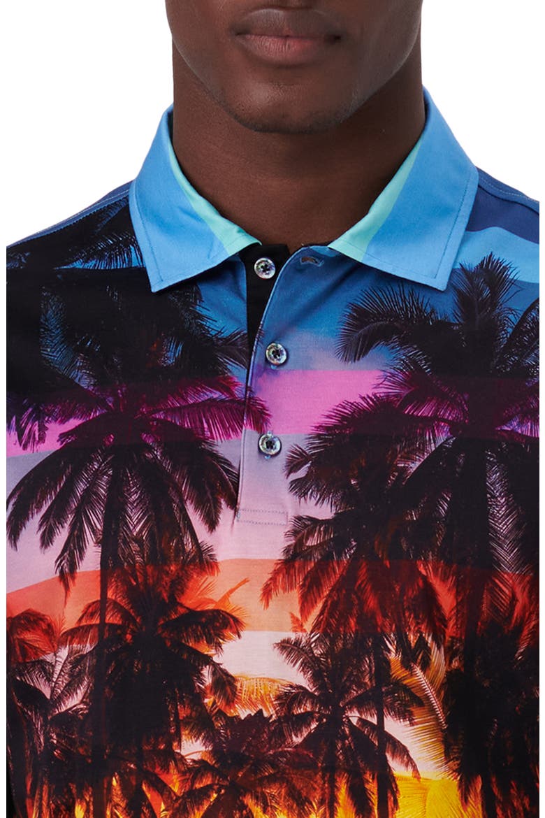 Digital Print Cotton Polo Shirt, Alternate, color, TANGERINE