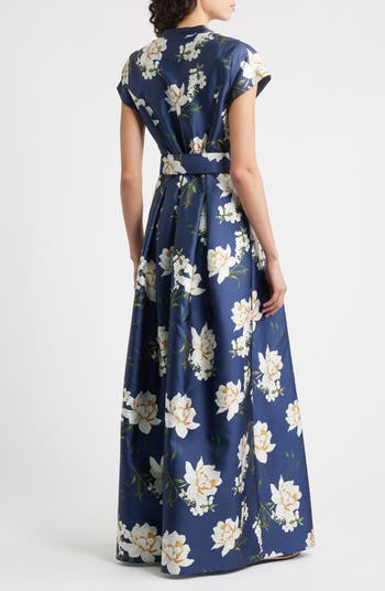 Marta Floral Belted Gown
