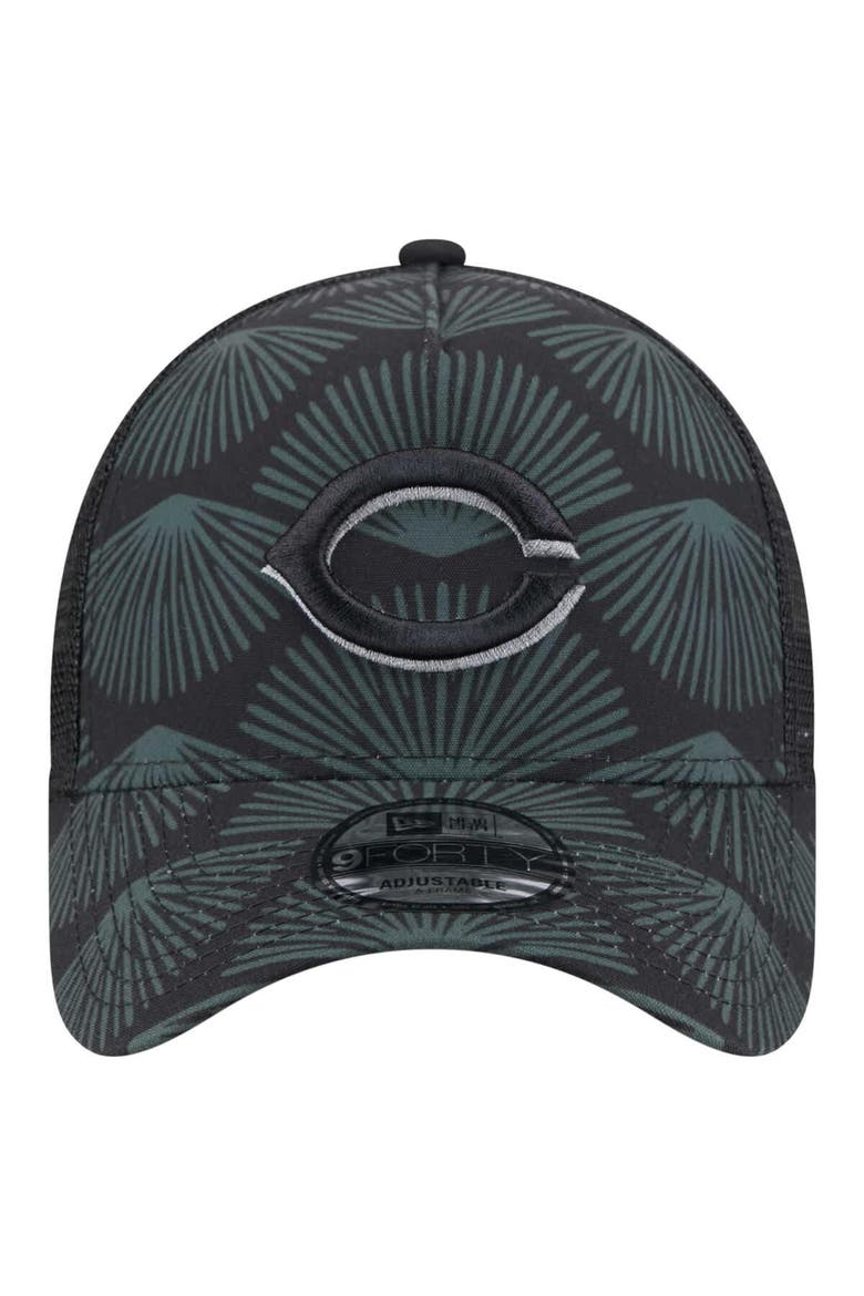 Men's New Era  Black Cincinnati Reds 9FORTY A-Frame Trucker Adjustable Hat, Alternate, color, Black