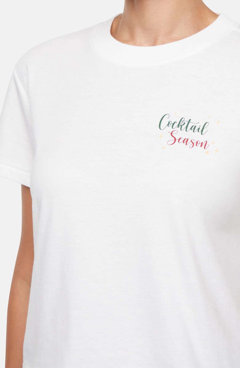 Wildfox Jamie Cocktail Season Graphic T-Shirt, Alternate, color, Snow White