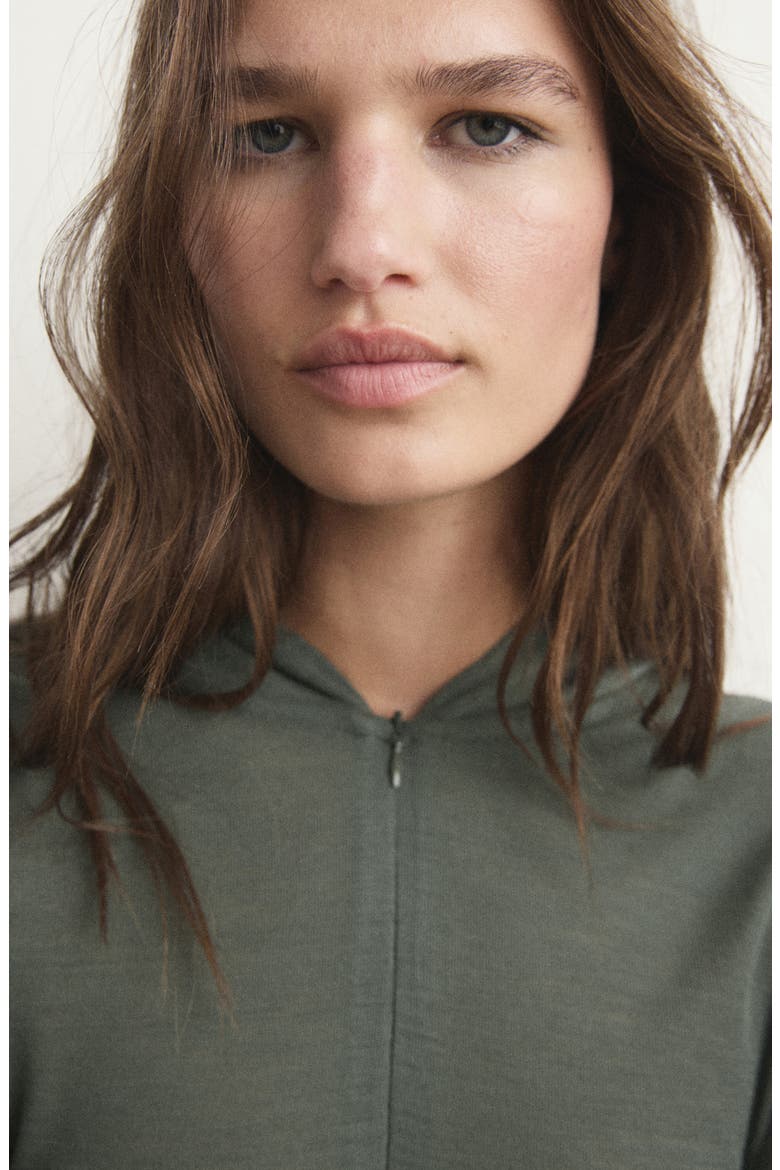 Wool Zip Hoodie, Alternate, color, GREEN