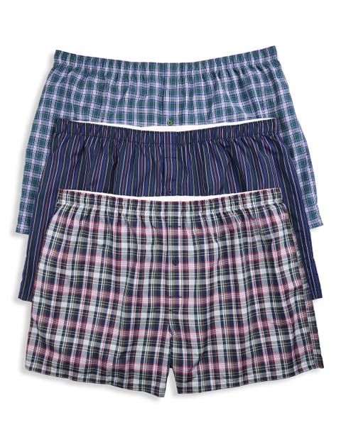 Big & Tall 3-pk Academy Woven Boxers