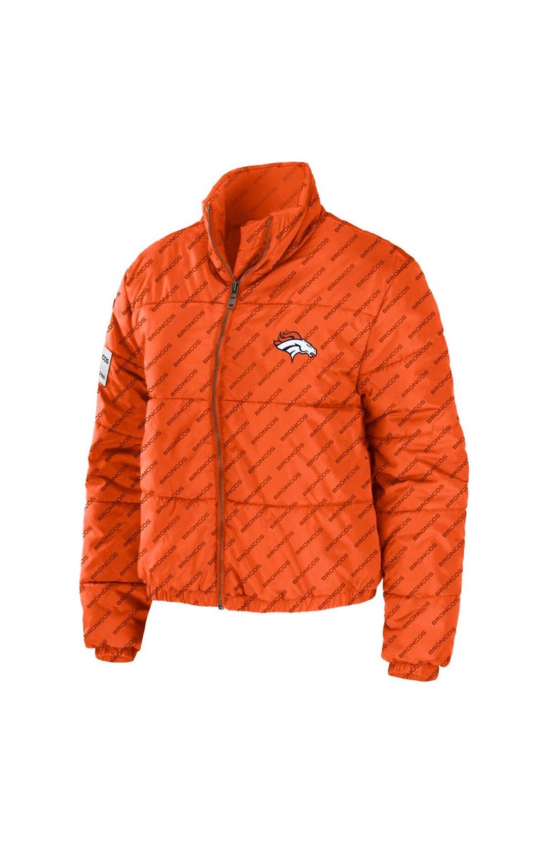 WEAR by Erin Andrews Women's WEAR by Erin Andrews Orange Denver Broncos Puffer Full-Zip Jacket, Alternate, color, 