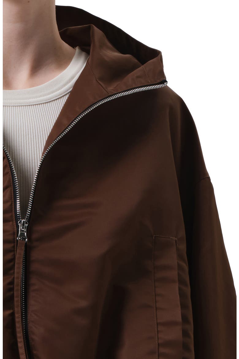 Crop Taffeta Windbreaker, Alternate, color, BROWN