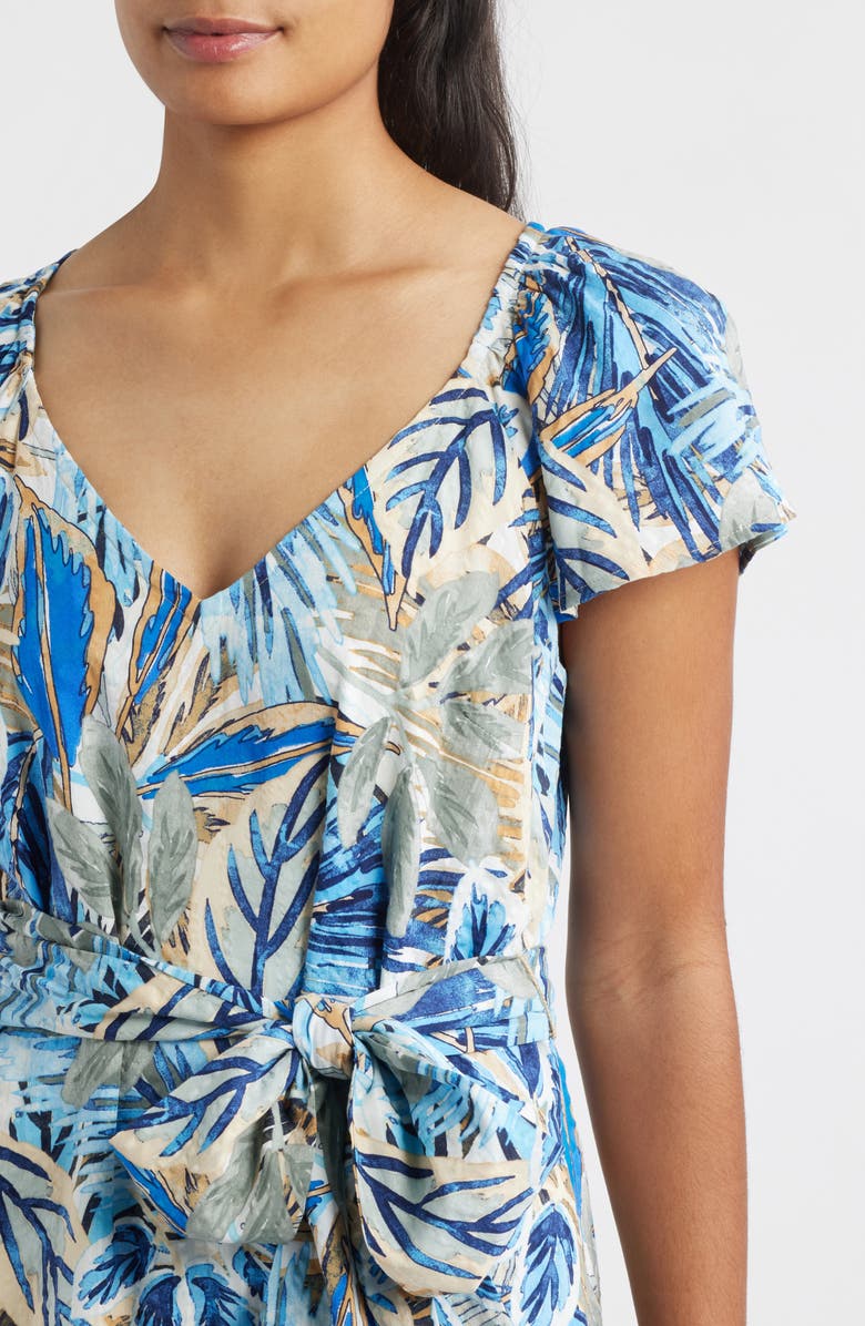 Tommy Bahama Frond Grove Print Dress, Alternate, color, Croissant