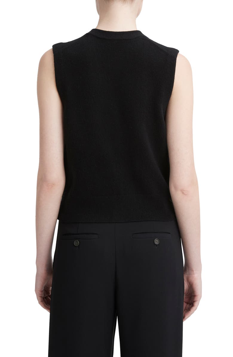 Vince Shrunken Button Wool & Cashmere Blend Vest, Alternate, color, Black