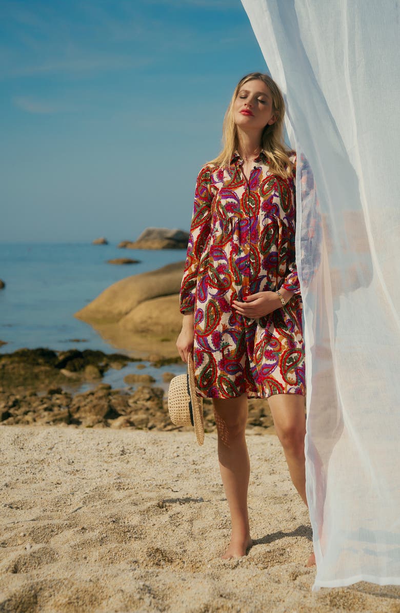 Cache Coeur Soledad Maternity and Nursing Shirt Dress, Alternate, color, Multicolor