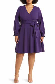 Leota Perfect Long Sleeve Faux Wrap Dress