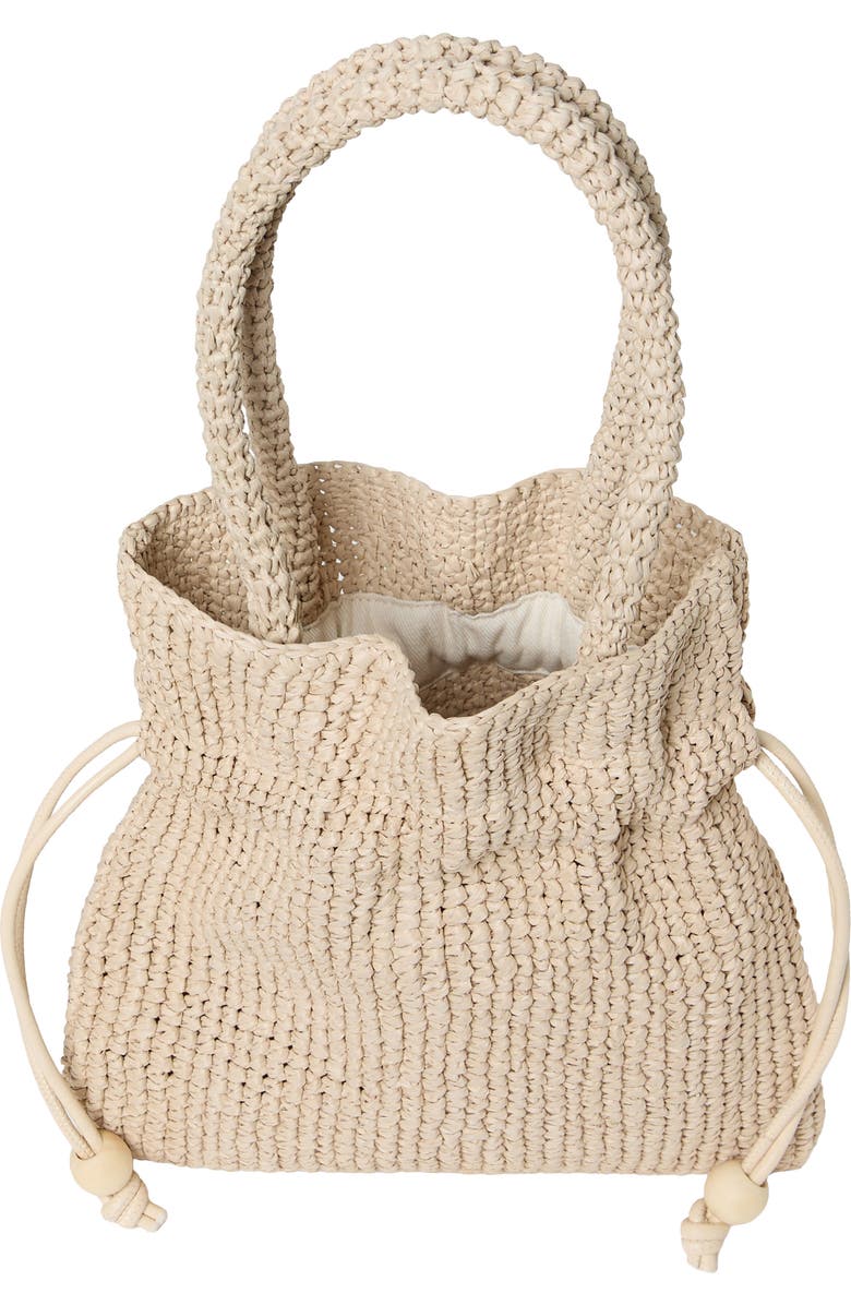 Loeffler Randall Kylie Raffia Drawstring Pouch, Alternate, color, Natural