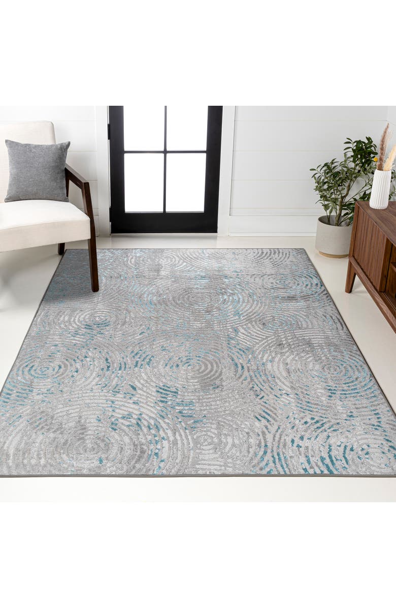 JONATHAN Y Timeworn Modern Abstract Area Rug, Alternate, color, Gray/Turquoise