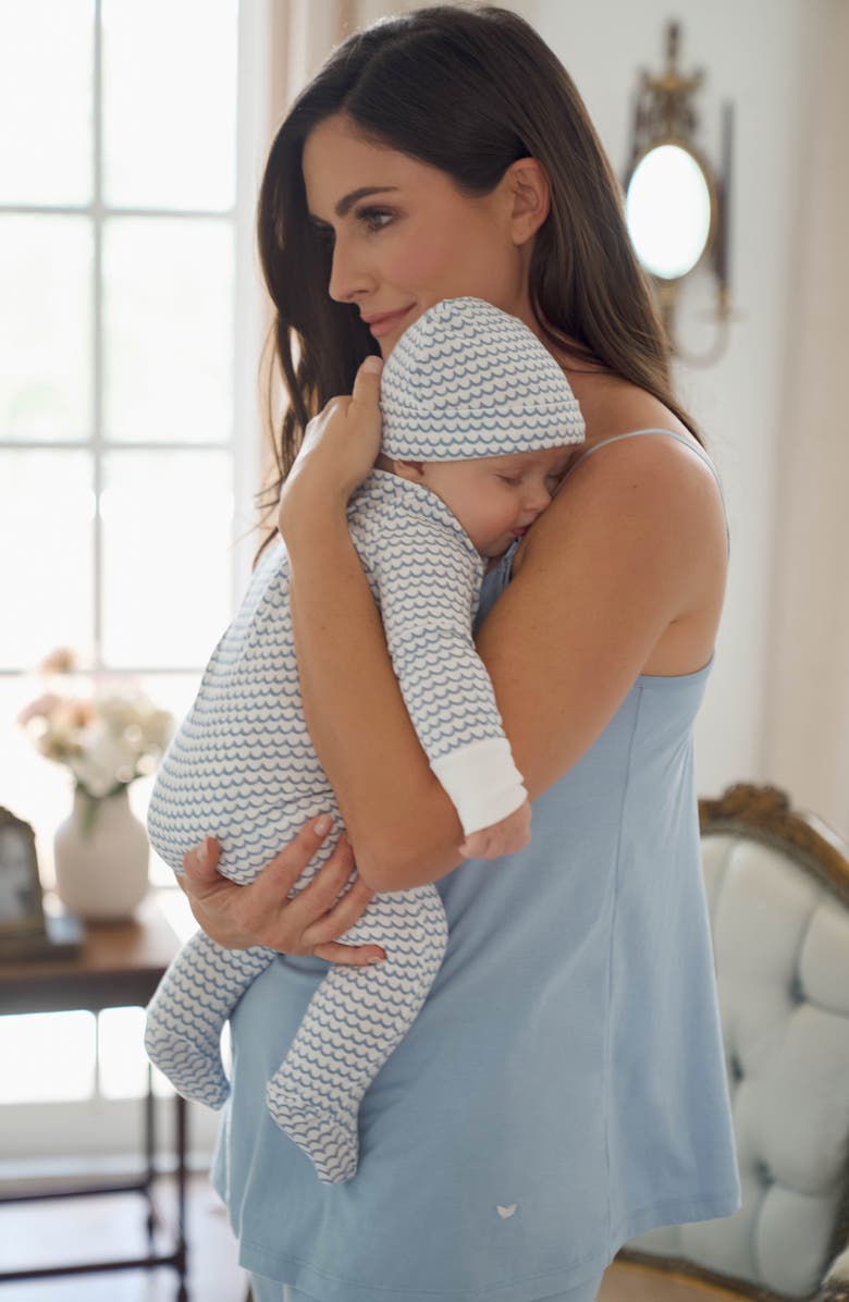 Petite Plume The New Mother Deluxe Maternity/Nursing Robe, Two-Piece Pajamas, Footie, Baby Blanket & Baby Hat Set, Alternate, color, 