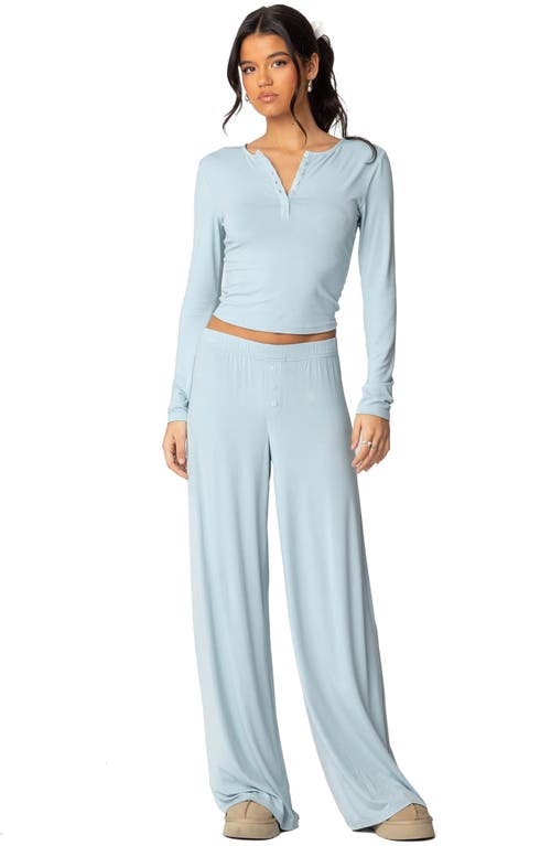 Edikted Kait Low Rise Wide Leg Pants In Light-blue