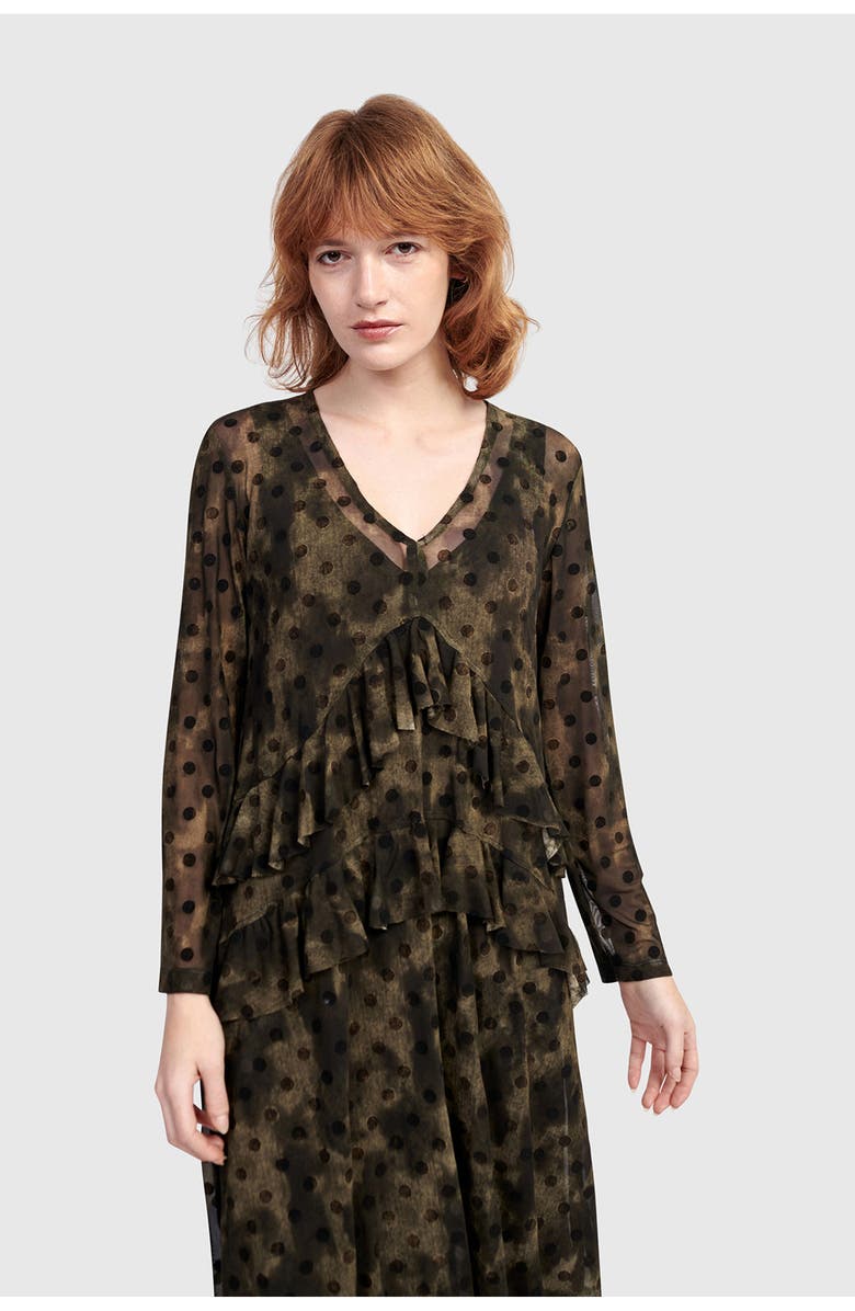 Alembika Sprig Mesh Dress, Alternate, color, Antique