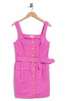 Midy Button Sleeveless Stretch Cotton Minidress
