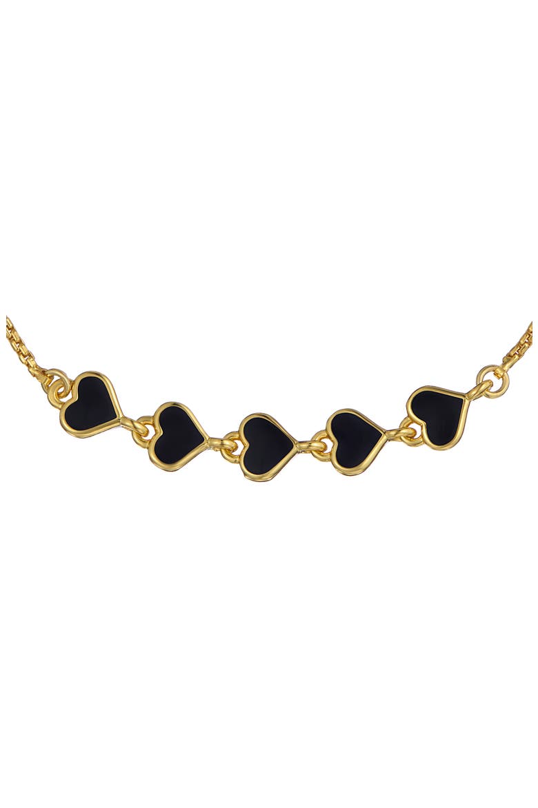 Harriet Enamel Heart Adjustable Bracelet, Alternate, color, GOLD TONE BLACK