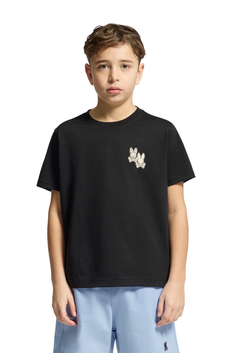 Psycho Bunny Kids' Elliot Cotton Graphic T-Shirt, Alternate, color, Black