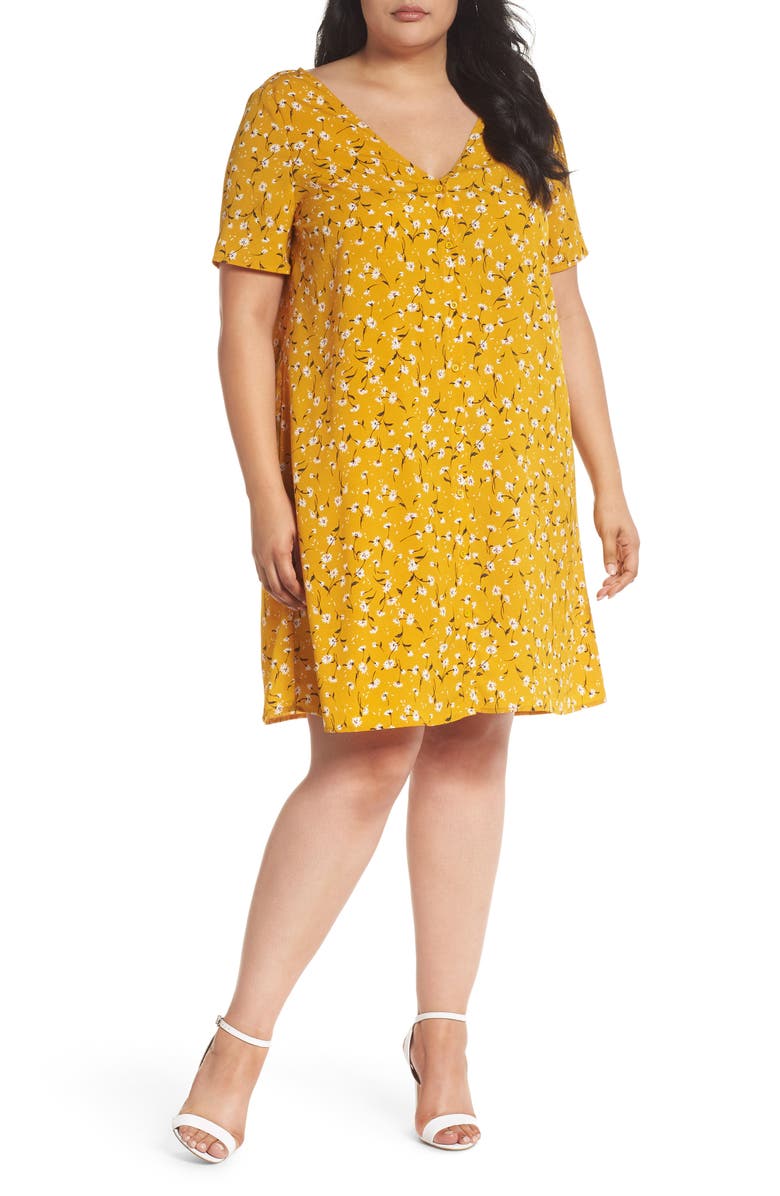 Glamorous Floral Swing Shirtdress, Main, color, 