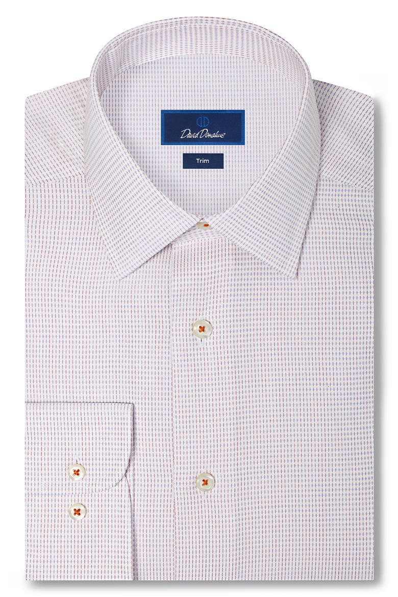 what is a dobby dress shirt Original Penguin Men's Dobby Chambray Print Dress Shirt in Blue, Size 17.5