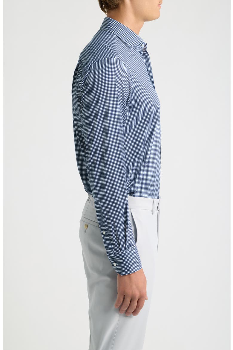 Excursionist Flex Tailored Fit Microcheck Wrinkle Resistant Button-Up Shirt, Alternate, color, CADET
