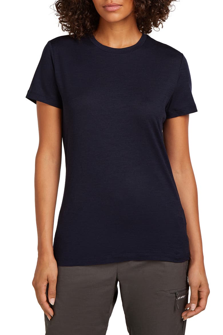 Tech Lite III Merino Wool Crewneck Shirt, Main, color, MIDNIGHT NAVY