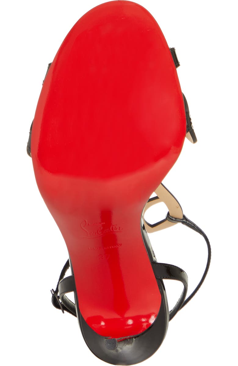 Christian Louboutin Double L Patent Leather Sandal, Alternate, color,