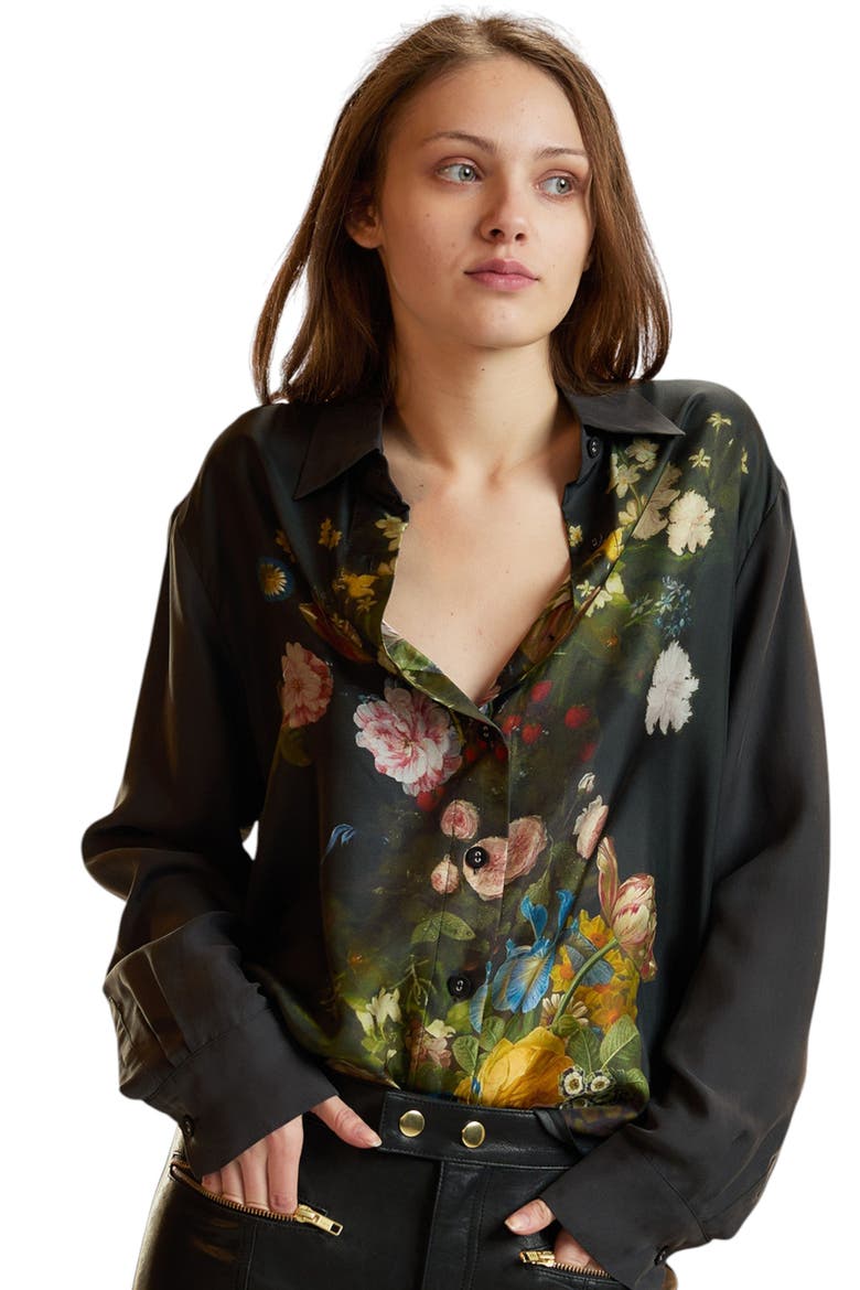 Collectible Silk Blouse, Alternate, color, Black
