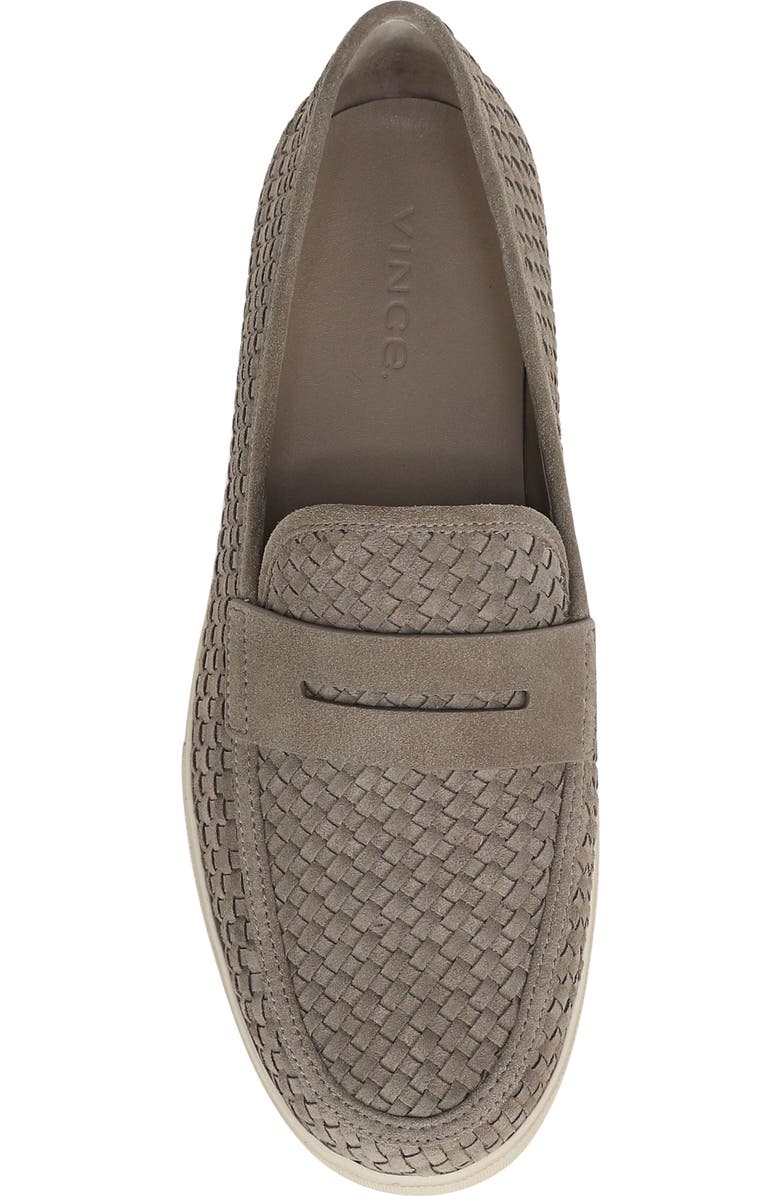 Vince Santino Woven Suede Penny Loafer, Alternate, color, Flint