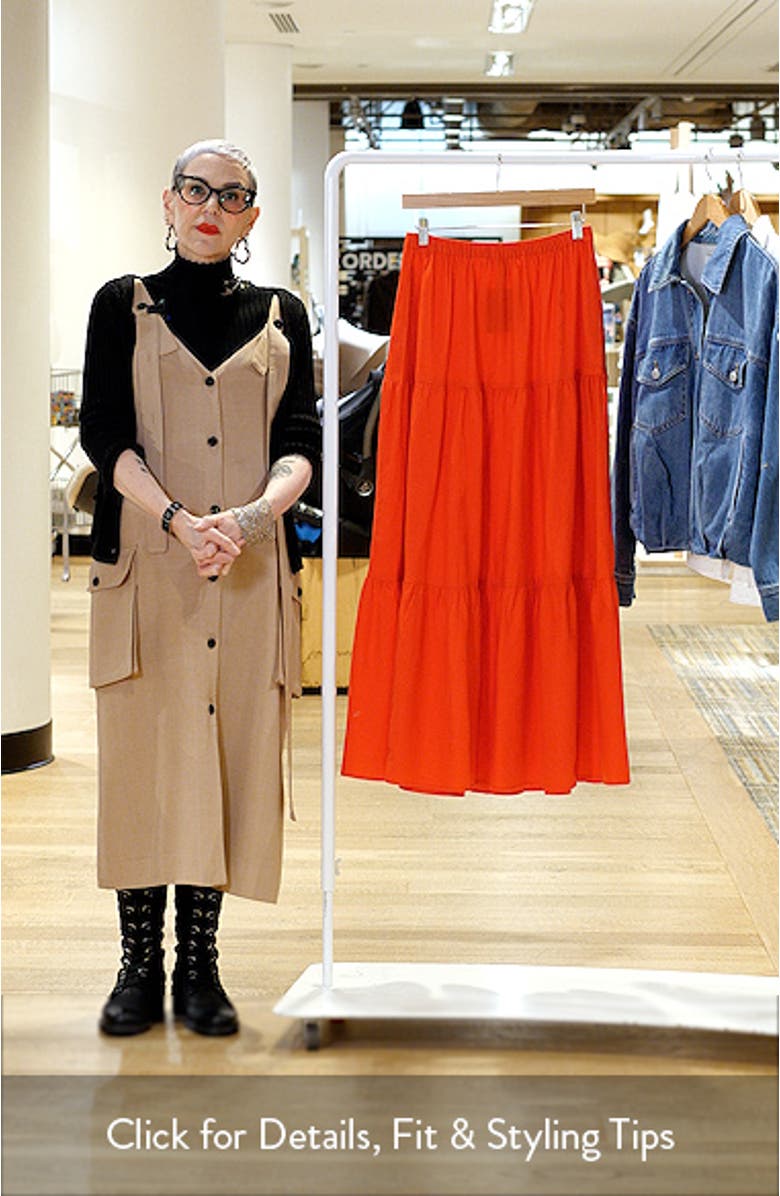 Erini Tiered Linen Blend Maxi Skirt, sales video thumbnail