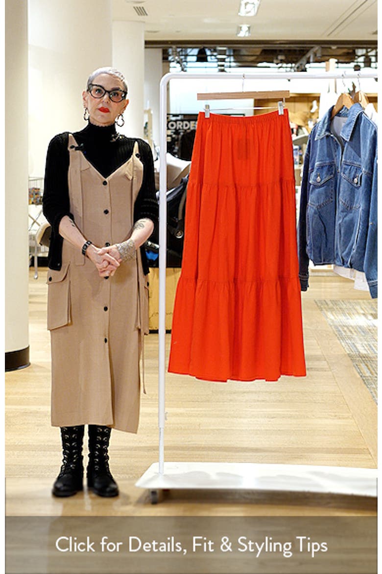 Erini Tiered Linen Blend Maxi Skirt video