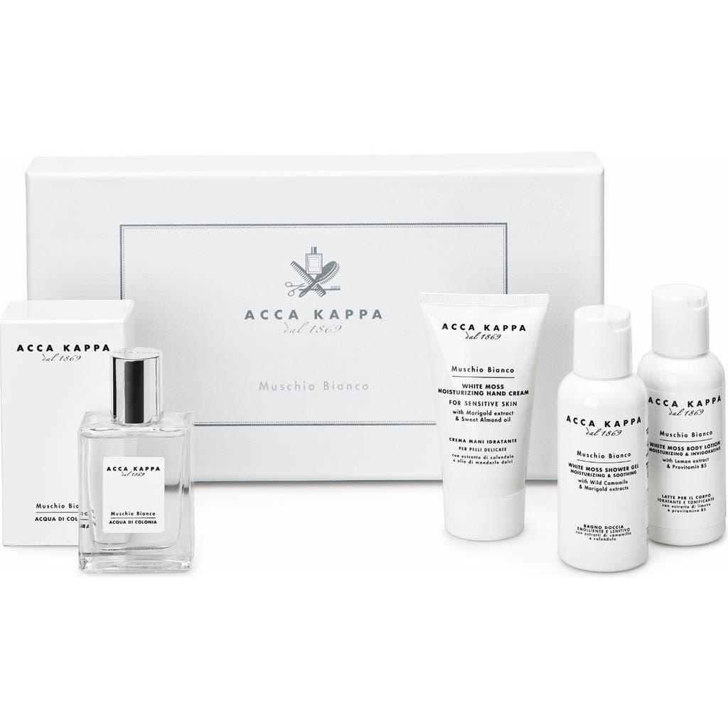 Acca Kappa White Moss Eau De Cologne, Shower Gel, Body Lotion & Hand Cream Gift Set