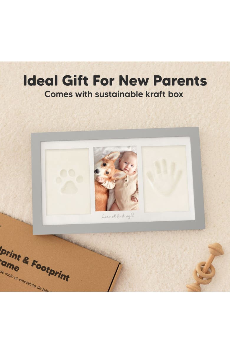 KeaBabies Baby Handprint & Footprint Keepsake Duo Frame, Alternate, color, Cloud Gray